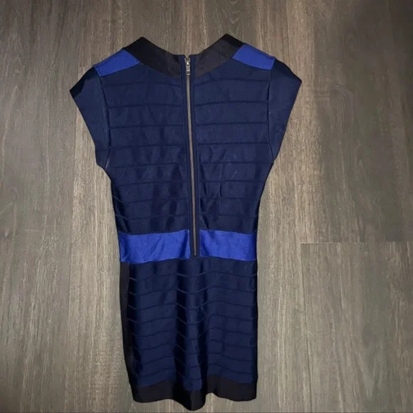 French Connection Navy and Royal Blue Midi Dress - Picture 3 of 4